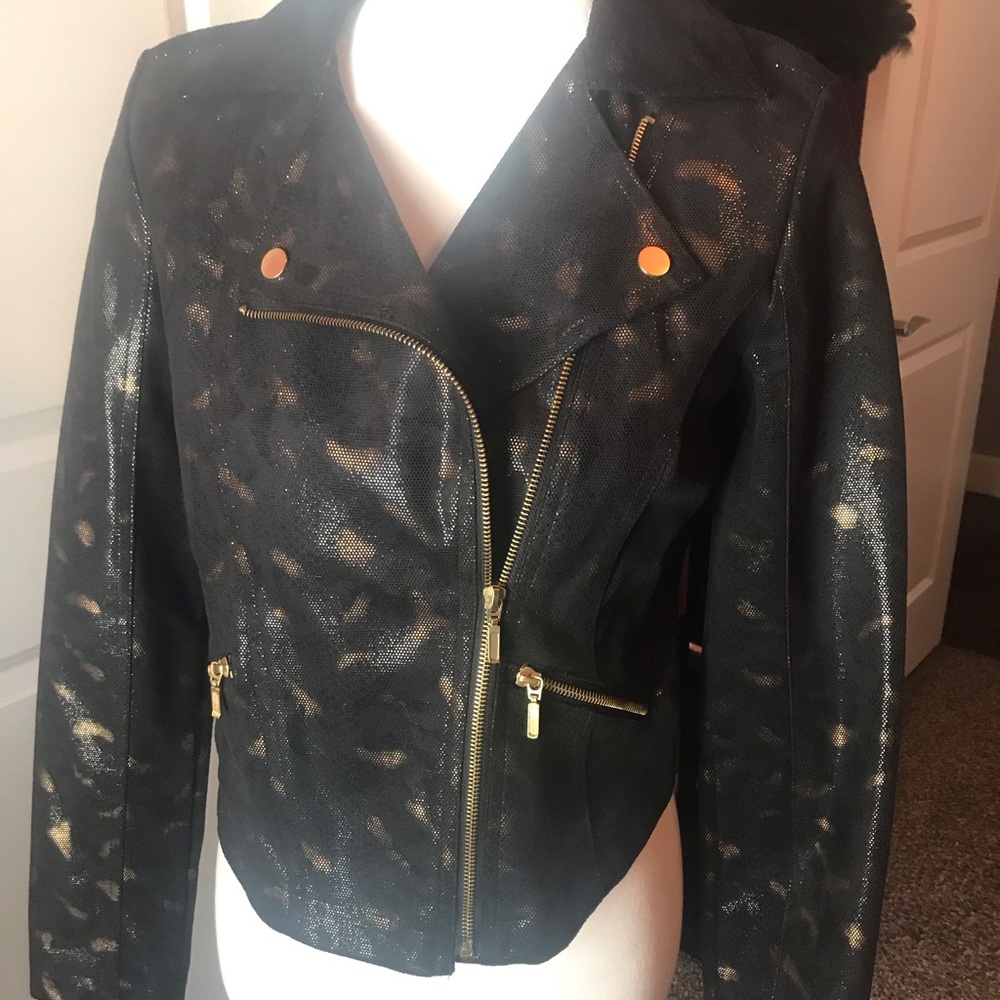 Rock & Republic glam leather jacket Med